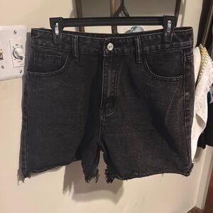 Black Denim Women's Shorts